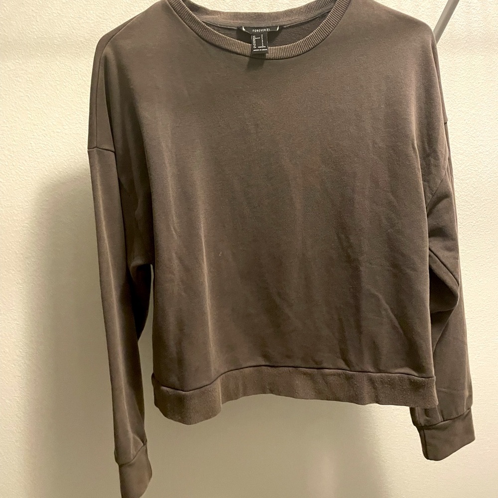 Forever 21 , cropped hoodie. Brown/ green color